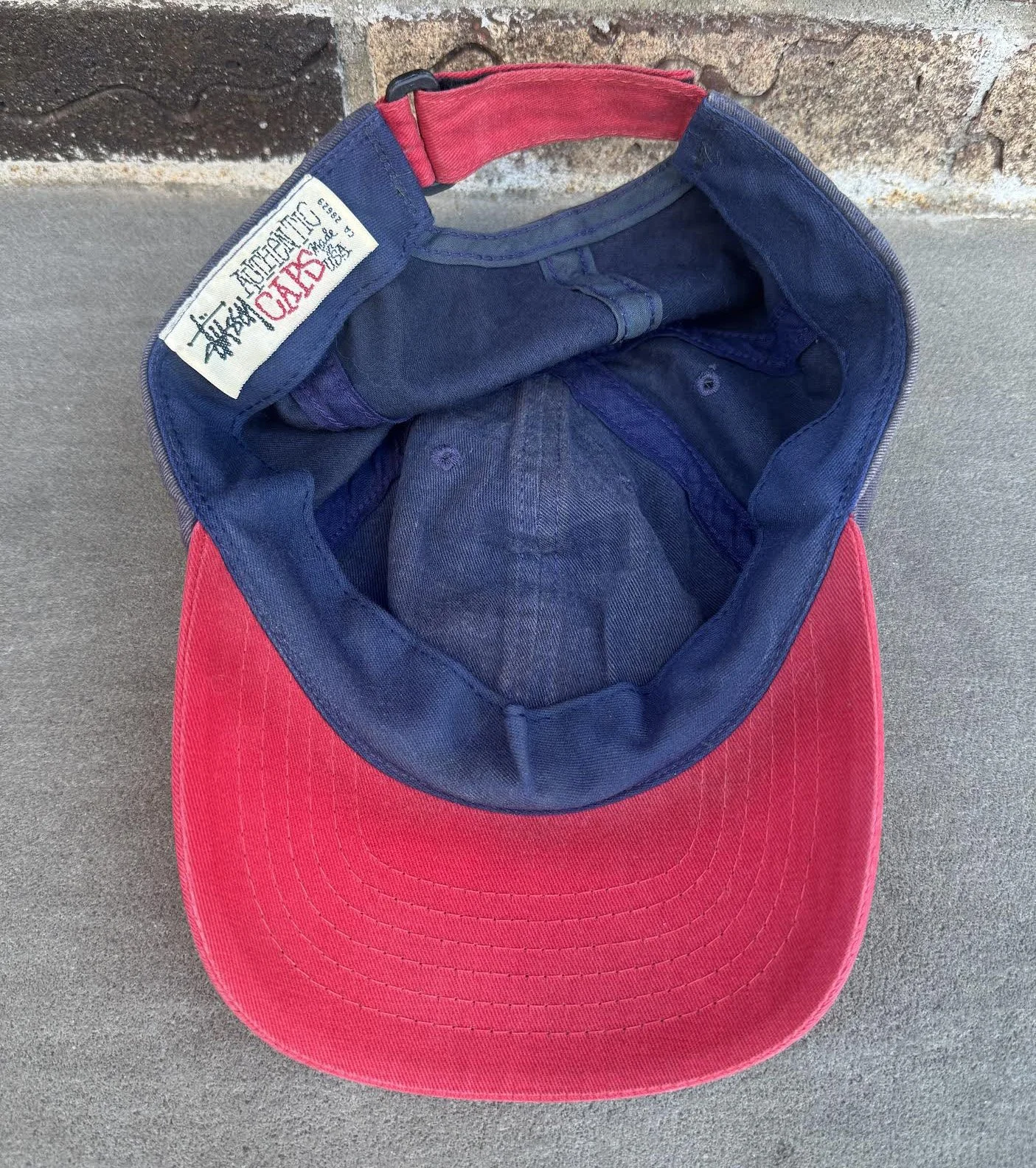 Vintage Stussy Two Toned Navy / Red Hat — RootsBK